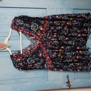 Free People Floral Sequined Top
